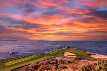 Rolgordijnen Pebble Beach golf course, Monterey, California, USA © photogolfer