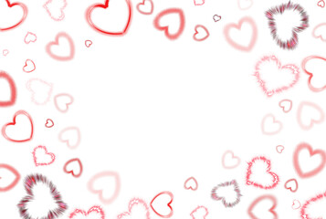 festive background with hearts of different shapes
