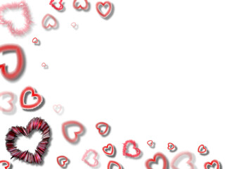 festive background with hearts of different shapes