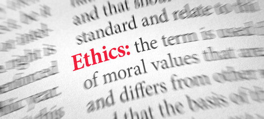 Definition of the word  Ethics in a dictionary