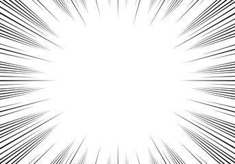 Naklejka premium Black radial speed lines effect for manga and comic isolated on white background