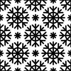 Vector seamless snowflakes pattern. Snowfall christmas background