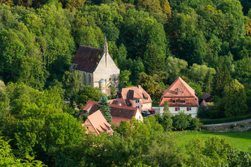 Fototapeta na wymiar Kobolzeller church in Rothenburg ob der Tauber. Bavaria, Germany