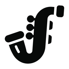 
Saxophone glyph icon musical instrument 
