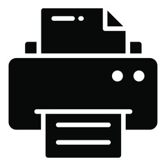 printer glyph icon, school and education icon