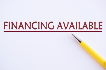 Text financing available on the short note texture background.