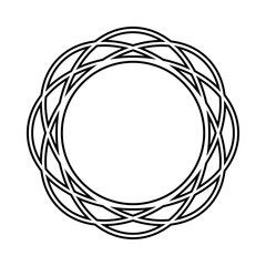 Openwork round frames with black outline, vector isolated illustration, design, decoration, wedding and greeting cards, logos, paper scrapbooking