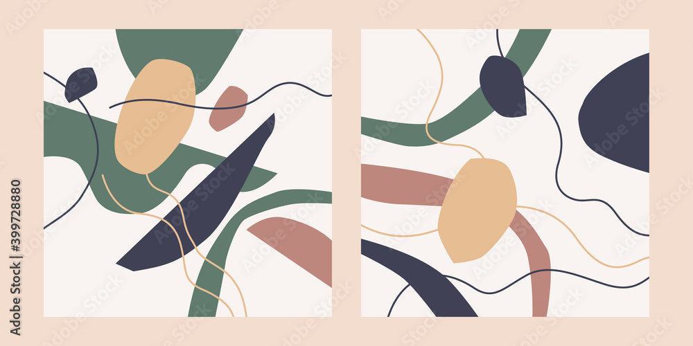 Aufkleber a set of posters. a composition with abstract elements in a popular style. background for your desig