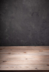 wooden table or tabletop near wall backgroun
