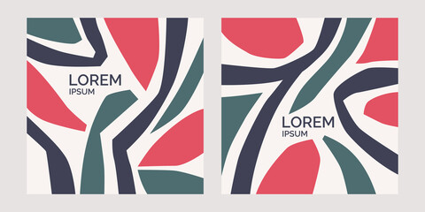 A set of posters. A composition with abstract elements in a popular style. Background for your design.