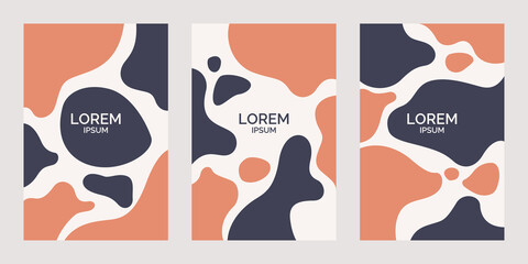 A set of modern backgrounds with abstract elements and dynamic shapes. Vector illustration.