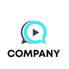 talk with play button logo