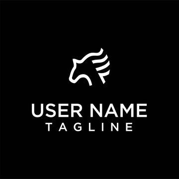 unique horse head logo concept, simple, creative