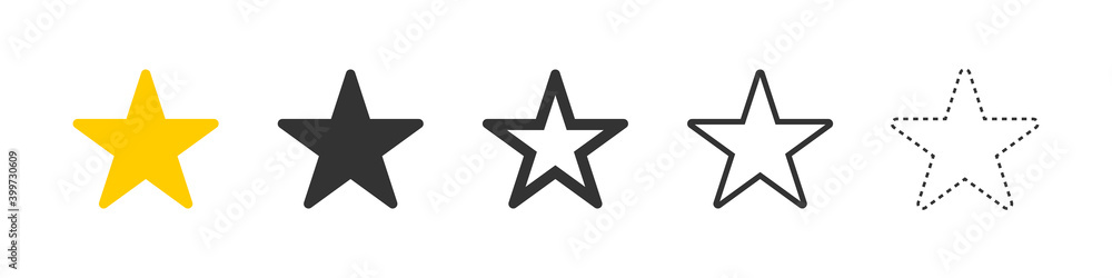 Wall mural star vector icons. stars collection. golden and black set of stars, isolated. star icon. vector illu