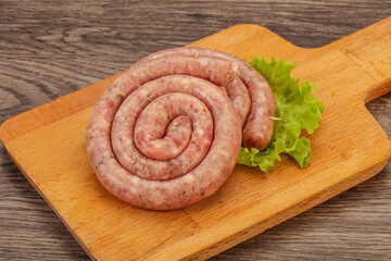 Raw sausage ring for grill