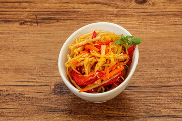 Cabbage salad with carrot and pepper