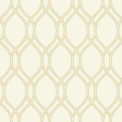 Seamless ornament. Modern golden wavy background. Geometric modern pattern