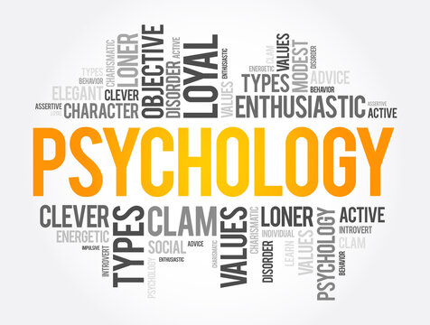 Psychology word cloud collage , social concept background