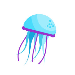 Blue jellyfish. Vector isolated clip art