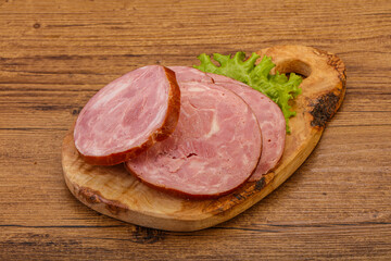 Slices of pork meat ham