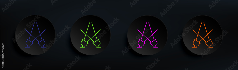 Aufkleber floor spotlights dark badge color set. simple thin line, outline vector of spotlight icons for ui an