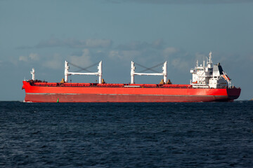 Red Cargo Ship in Oresund Copenhagen 