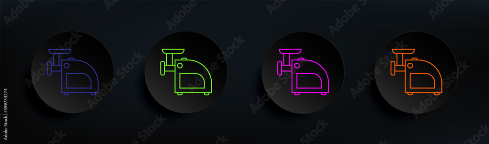 Aufkleber meat grinder dark badge color set. simple thin line, outline vector of appliances icons for ui and u
