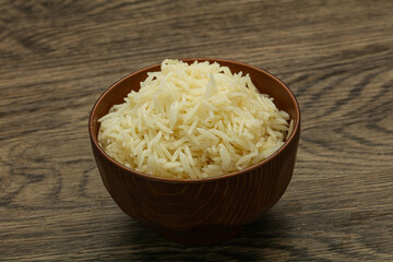 Steamed basmati rice in the bowl