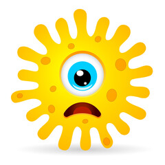 Monster microbe vector cartoon