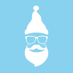 Cool Santa face in hipster style