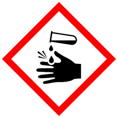 Corrosive acid safety vector sign