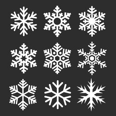 Naklejka na ściany i meble Vector snowflake icon, snow flakes collection