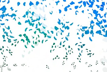 Light Blue, Green vector template with memphis shapes.