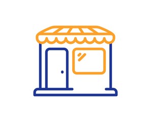 Obraz premium Market line icon. Wholesale store sign. Retail marketplace symbol. Quality design element. Line style market icon. Editable stroke. Vector