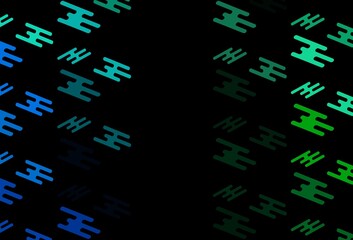 Dark Blue, Green vector texture with colorful lines.