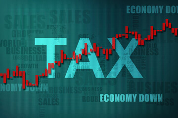 2d rendering Stock market online business concept. business Graph 