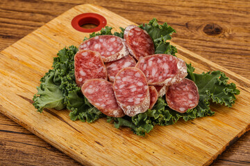 Iberian pork Fuet sausage slices