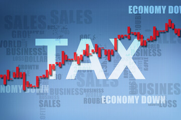 2d rendering Stock market online business concept. business Graph 