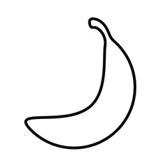 Banana shape silhouette. Fruit food vector icon. Simple flat outline symbol sign. Cartoon clip-art logo. Isolated on white background.