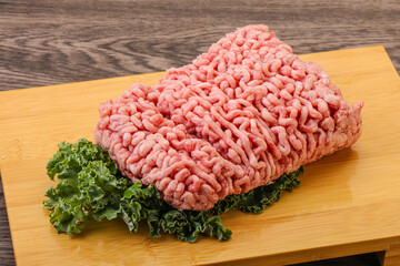Raw pork minced meat for cooking