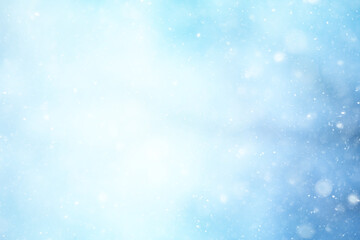 abstract blue background snow snowflakes, new year, glow design