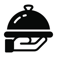 
Cloche, food service solid icon design
