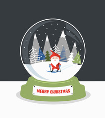 Christmas snow globe with Santa Claus