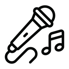 
Singing mic in editable glyph icon 
