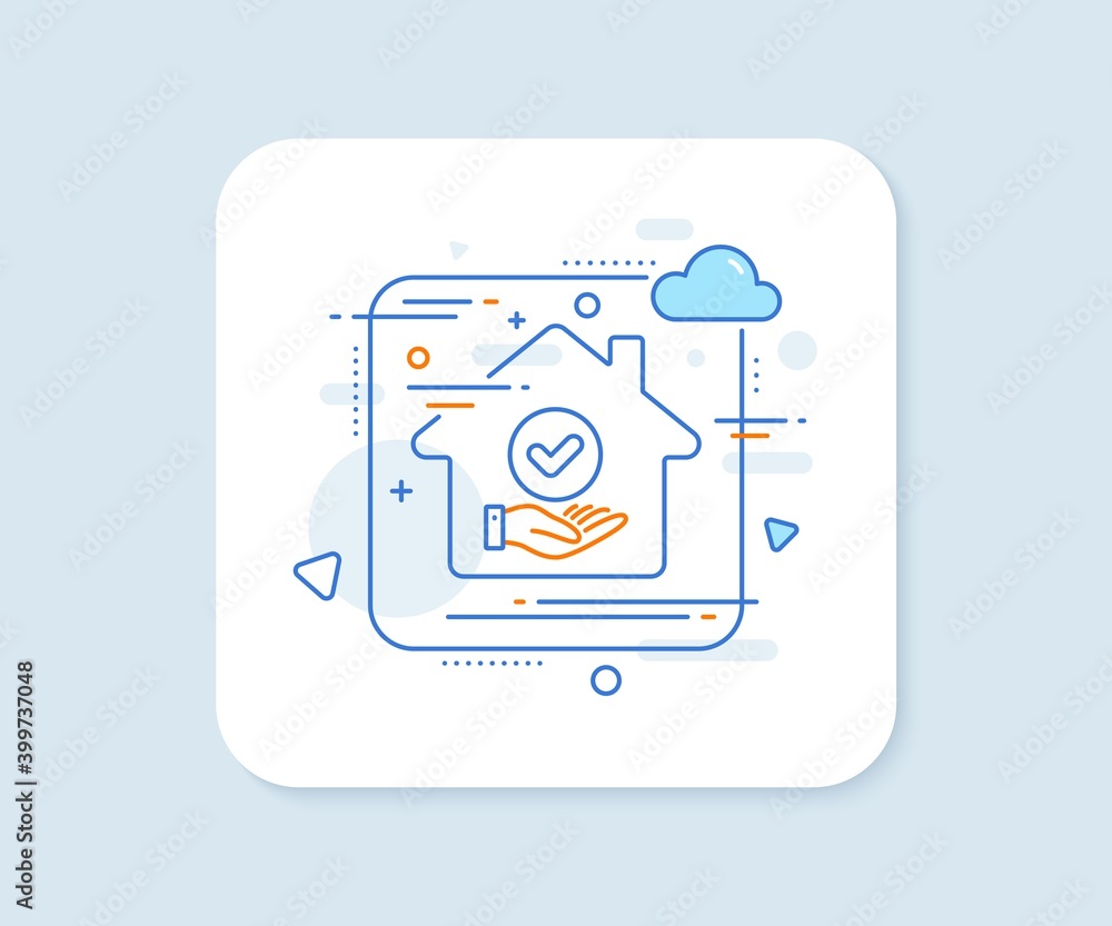 Poster approved checkbox line icon. abstract vector button. accepted sign. confirmed symbol. approved check