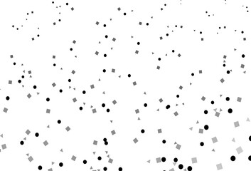 Light Silver, Gray vector template with crystals, circles, squares.