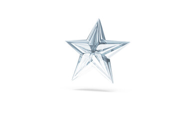 Blue Glass Star Symbol isolated on white background