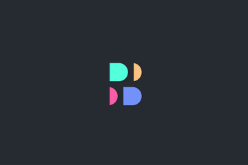 Minimal Modern Abstract Letter B Dark Background Logo Template