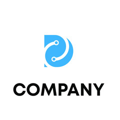 Fototapeta premium Letter D Circuit logo design