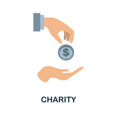 Donation flat icon. Color simple element from volunteering collection. Creative Donation icon for web design, templates, infographics and more